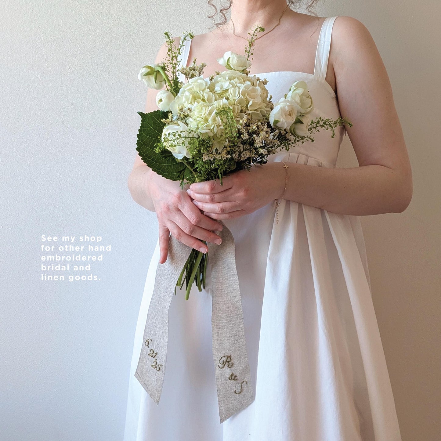 Hand Embroidered Mrs Bride-To-Be Linen Napkin
