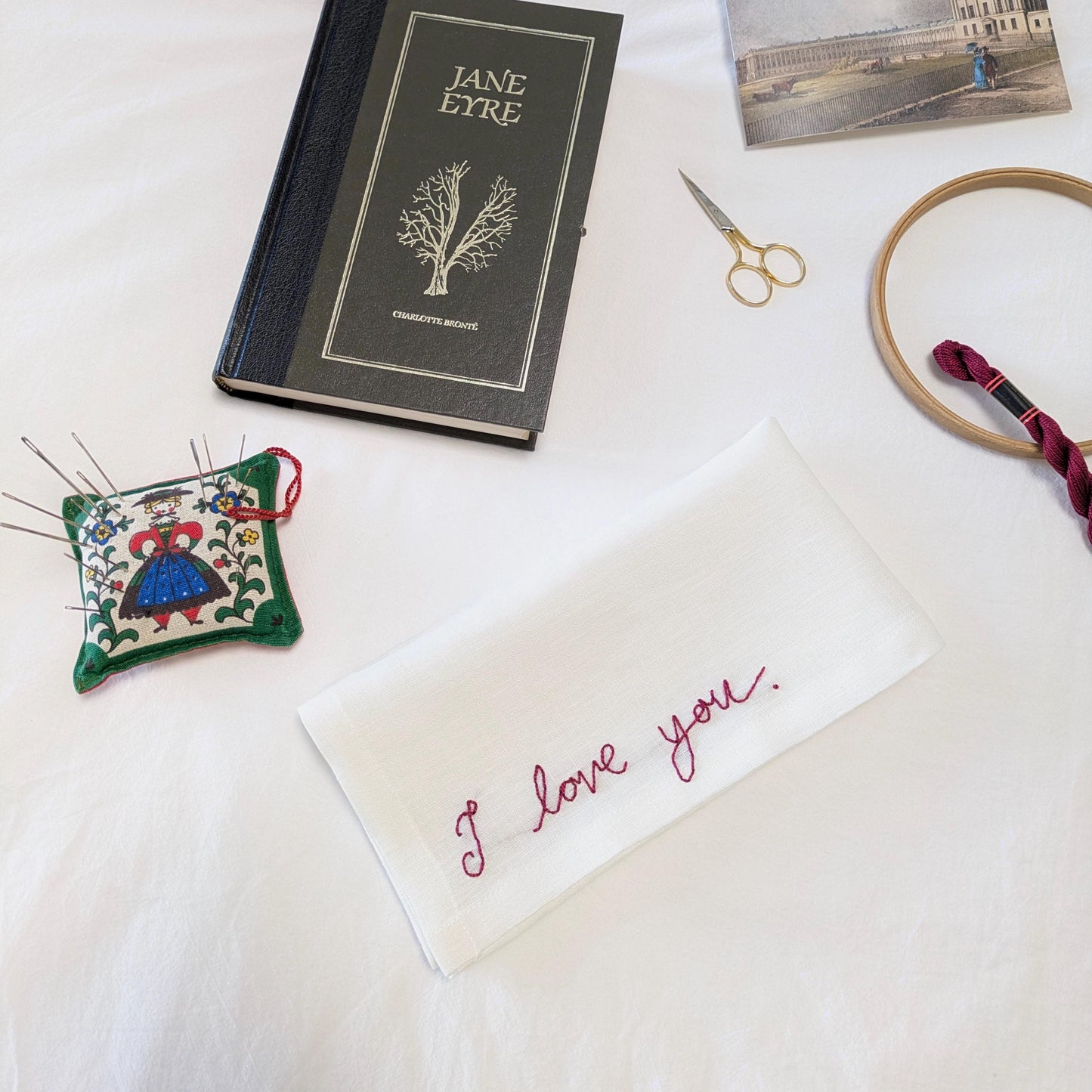 Linen napkin with custom embroidery in your handwriting