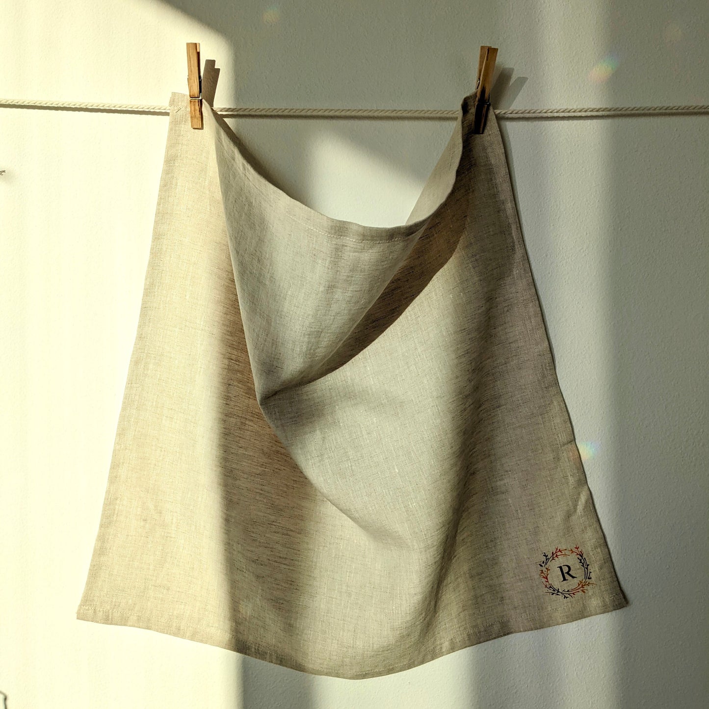 Hand painted 100% linen napkins with monogram